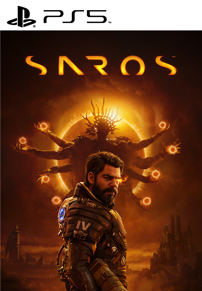 Group image showing the SAROS PS5 PSN account details for the My Store product, featuring account information and gaming accessories.