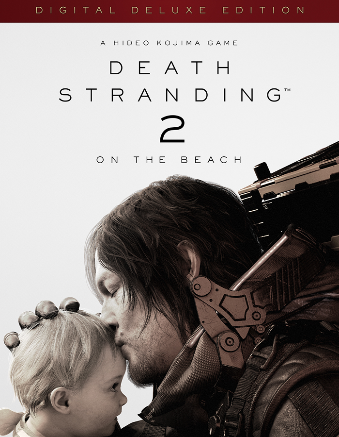 Death Stranding 2: On the Beach pre-order PC game box art showing landscape and title for Steam version.